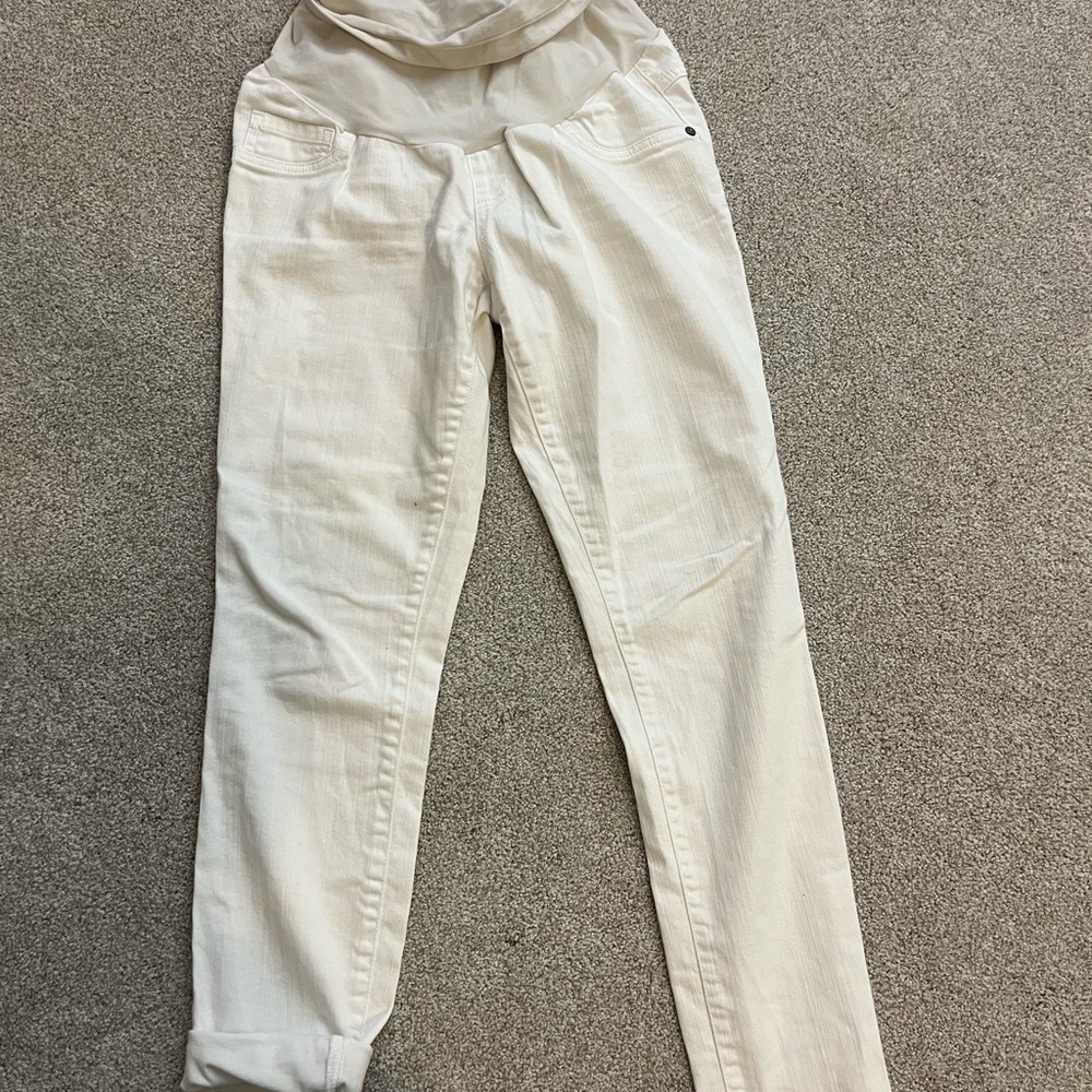 Maternity white jeans size S